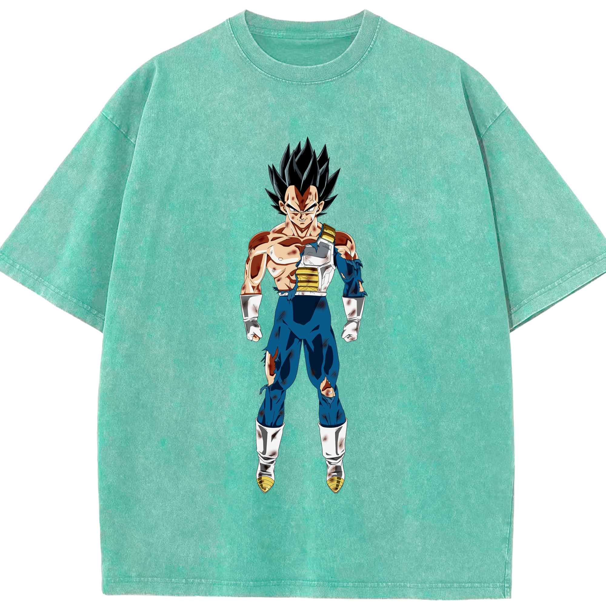（画像用） ドラゴンボール ベジータ四世（Bejīta Yonsei）DRAGON BALL Vegeta IV 綿100% ヴィンテージ風 半袖Tシャツ（フロントプリント）